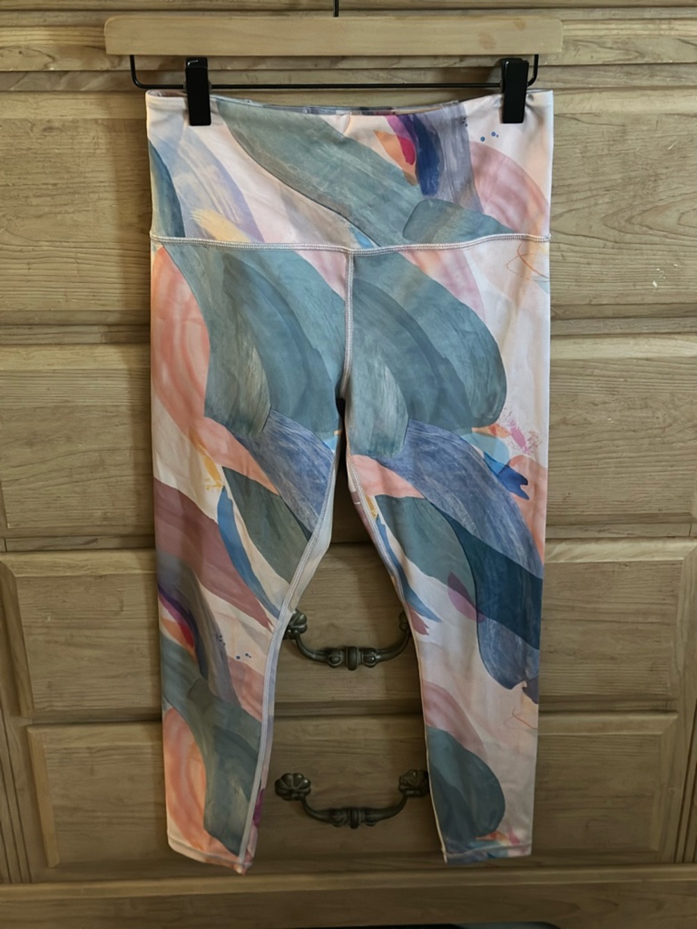 Athleta “Elation” 7/8 Tight Multicolor Pastel Watercolor Print Leggings